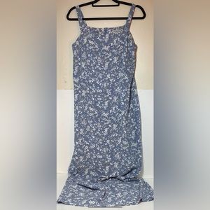 Huisclos collection, woman’s bluedress size 12 maxi 100% polyester, flower print